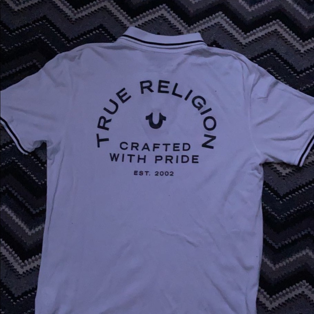 White True Religion Polo Shirt